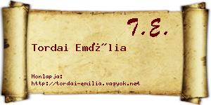 Tordai Emília névjegykártya